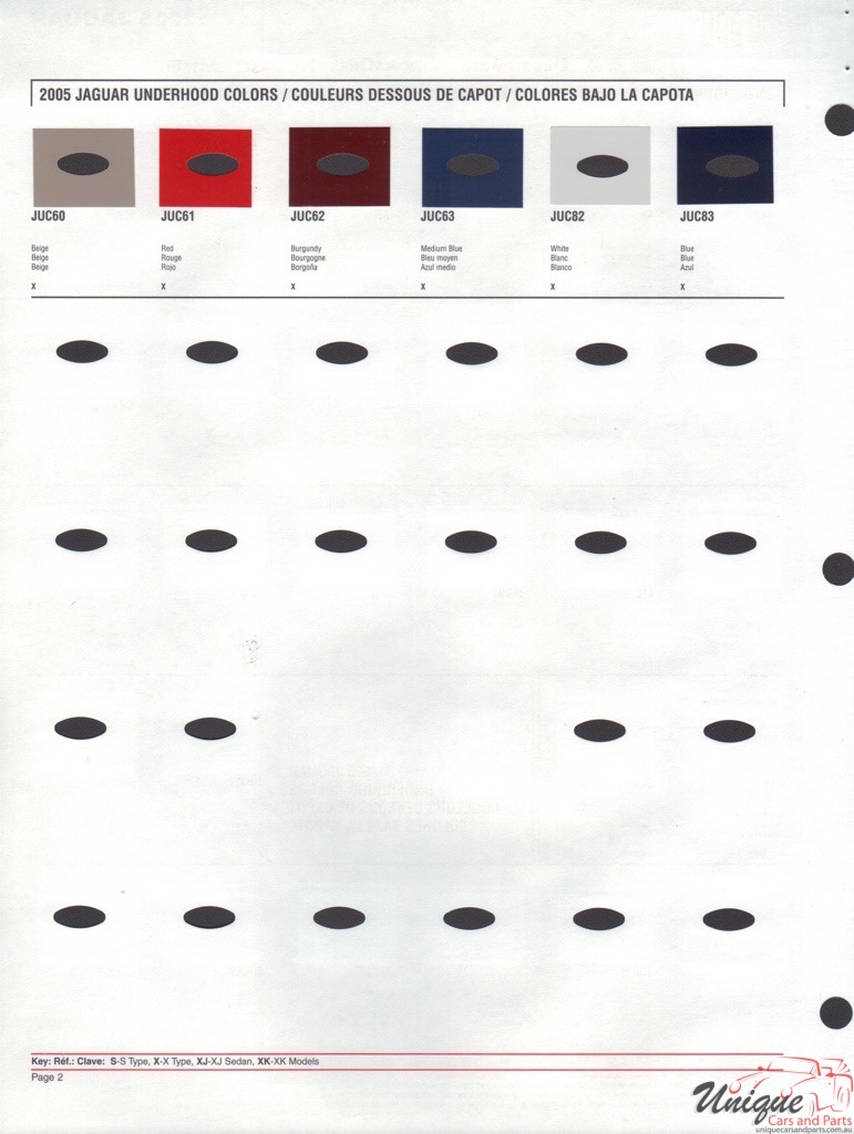 2005 Jaguar Paint Charts DuPont 2